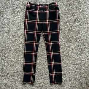 Loft skinny ankle 0 tartan plaid pants trousers